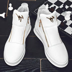 Luxe Zip Leather Sneakers