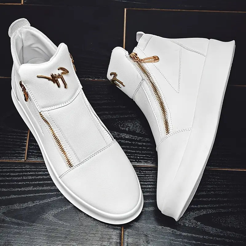 Luxe Zip Leather Sneakers