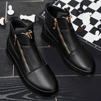 Luxe Zip Leather Sneakers