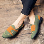 Oxford Canvas Suede Slip-Ons