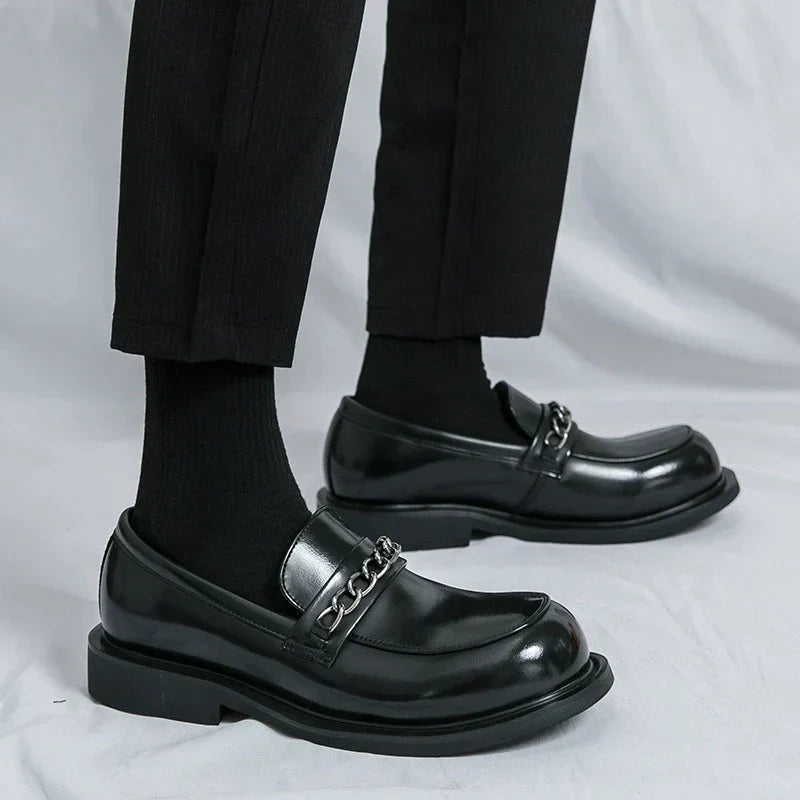 Belvedere Chain Leather Loafers