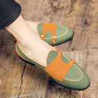 Oxford Canvas Suede Slip-Ons